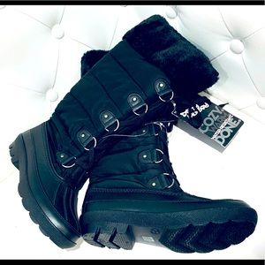 Dirty Laundry black winter/rain boots, new